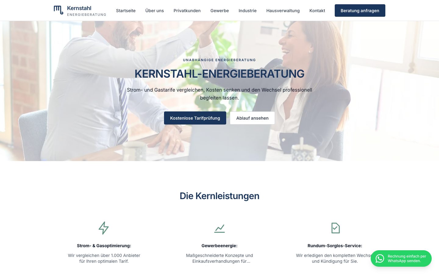 Kernstahl Energieberatung site ekran görüntüsü