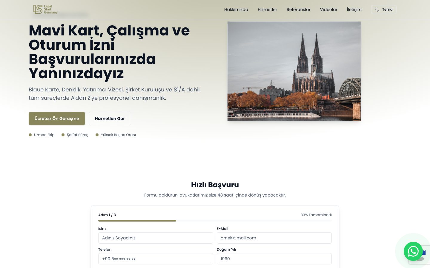 Legal Start Germany site ekran görüntüsü