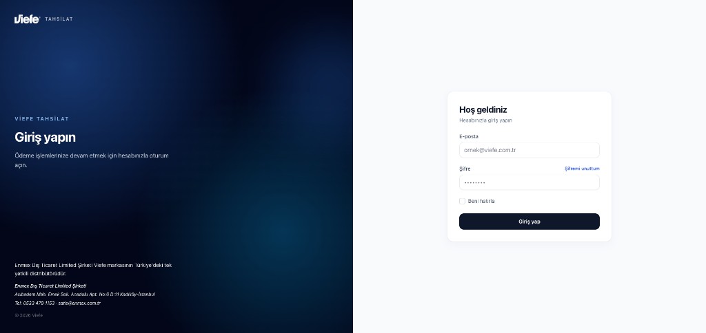 Viefe site ekran görüntüsü